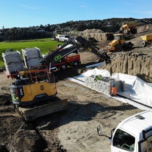 Easy installation of Hyblock retaining wall units