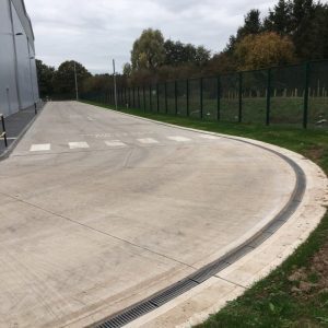 Hauraton monotec channel on concreted corner