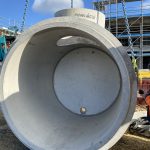 inside of concrete holding tank